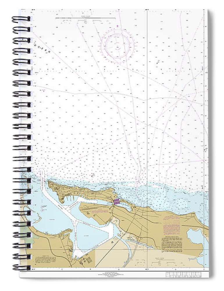 Nautical Chart 25669 Approaches San Juan Harbor Spiral Notebook