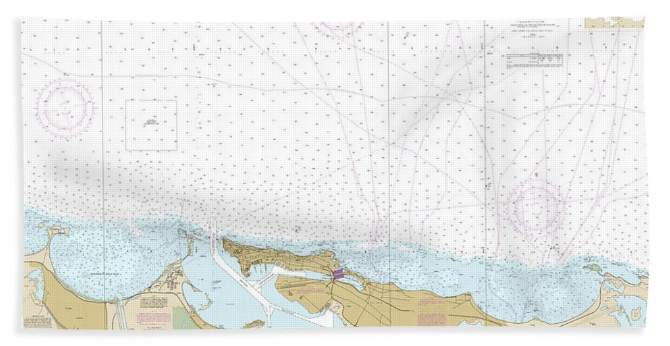 Nautical Chart-25669 Approaches-san Juan Harbor - Bath Towel