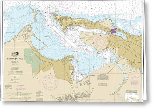 Nautical Chart-25670 Bahia De San Juan - Greeting Card