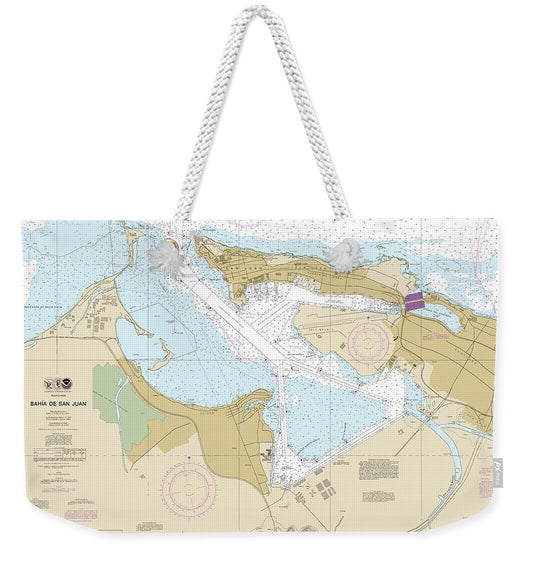 Nautical Chart-25670 Bahia De San Juan - Weekender Tote Bag