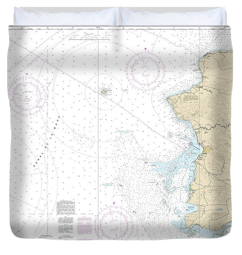 Nautical Chart 25671 West Coast Puerto Rico Duvet Cover