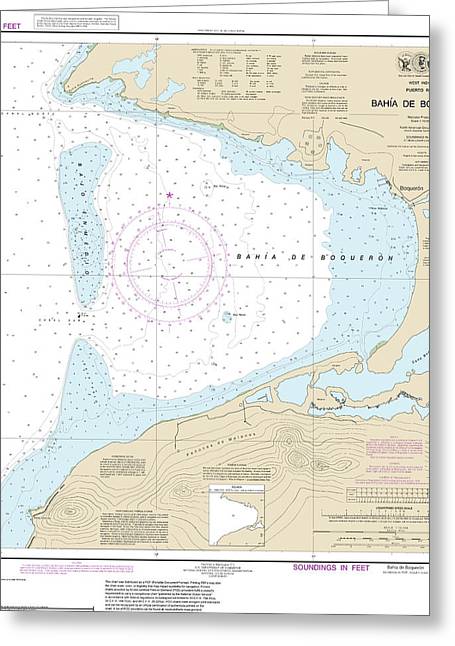 Nautical Chart-25675 Bahia De Boqueron - Greeting Card