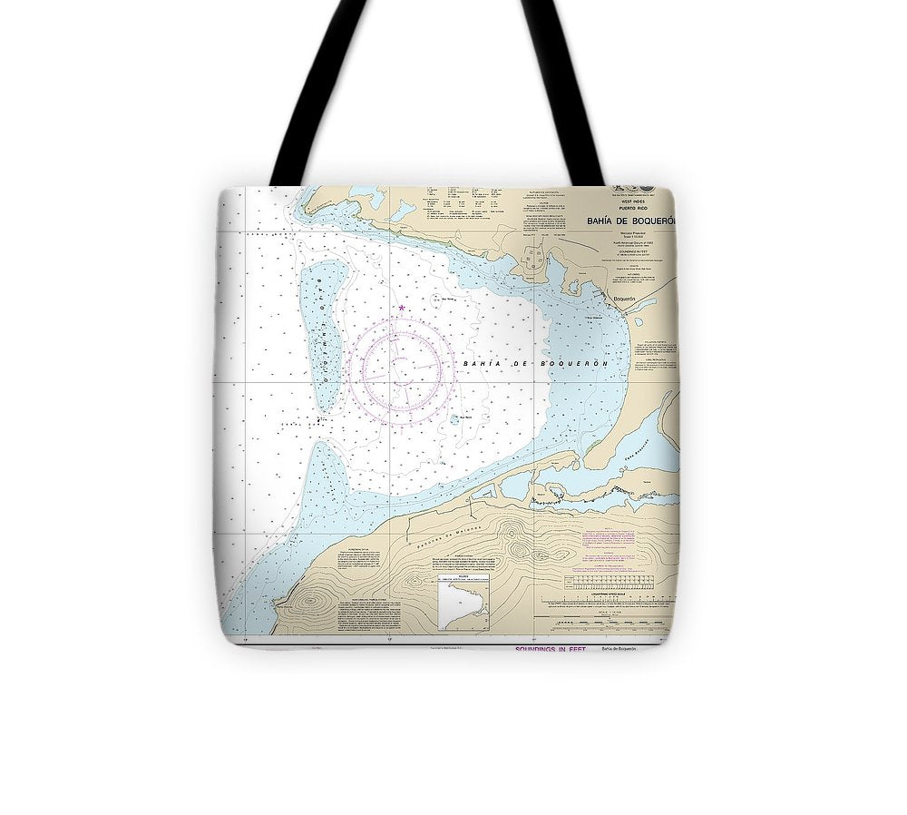 Nautical Chart 25675 Bahia De Boqueron Tote Bag