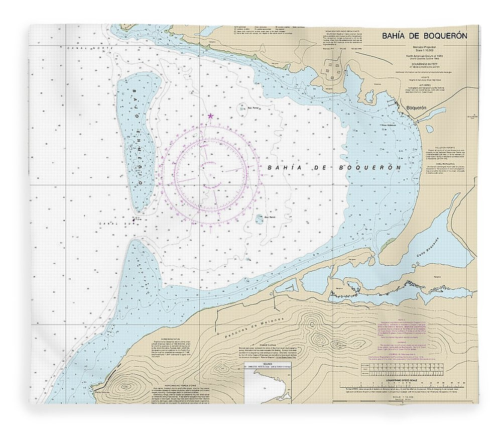 Nautical Chart 25675 Bahia De Boqueron Blanket