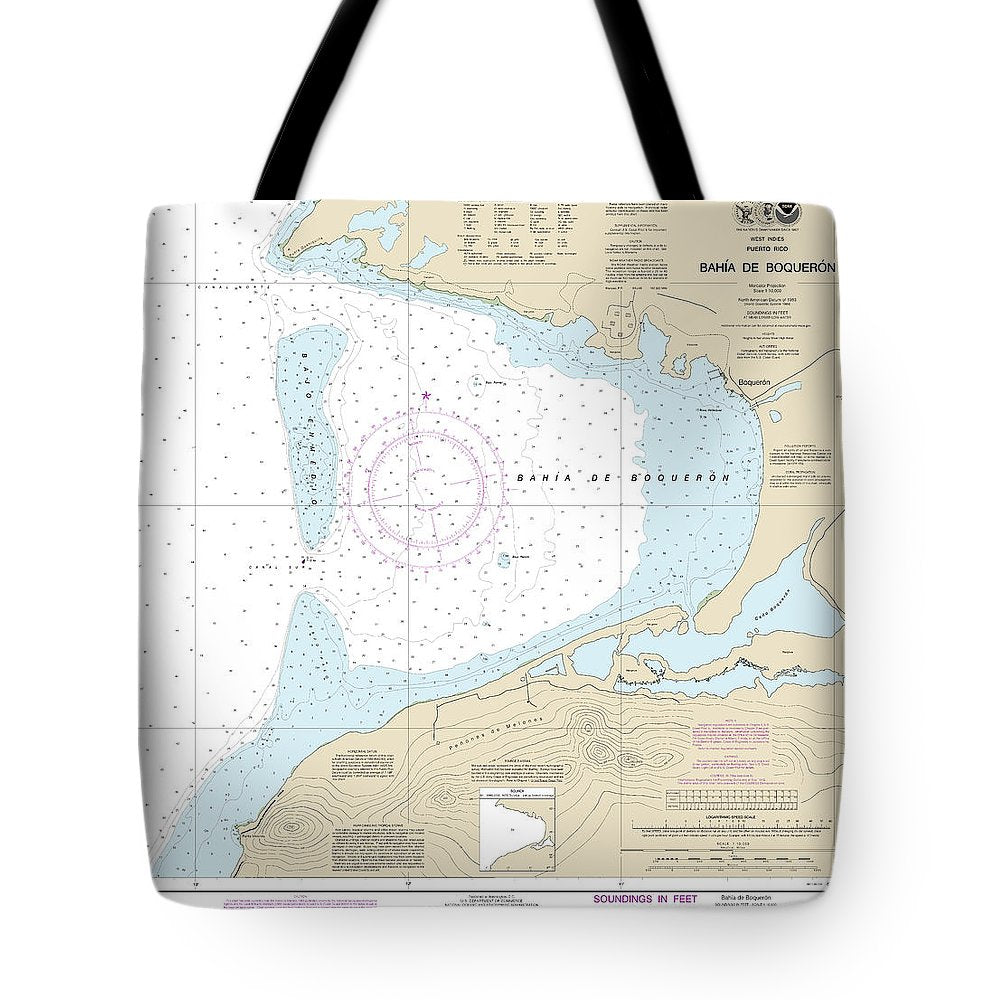 Nautical Chart-25675 Bahia De Boqueron - Tote Bag