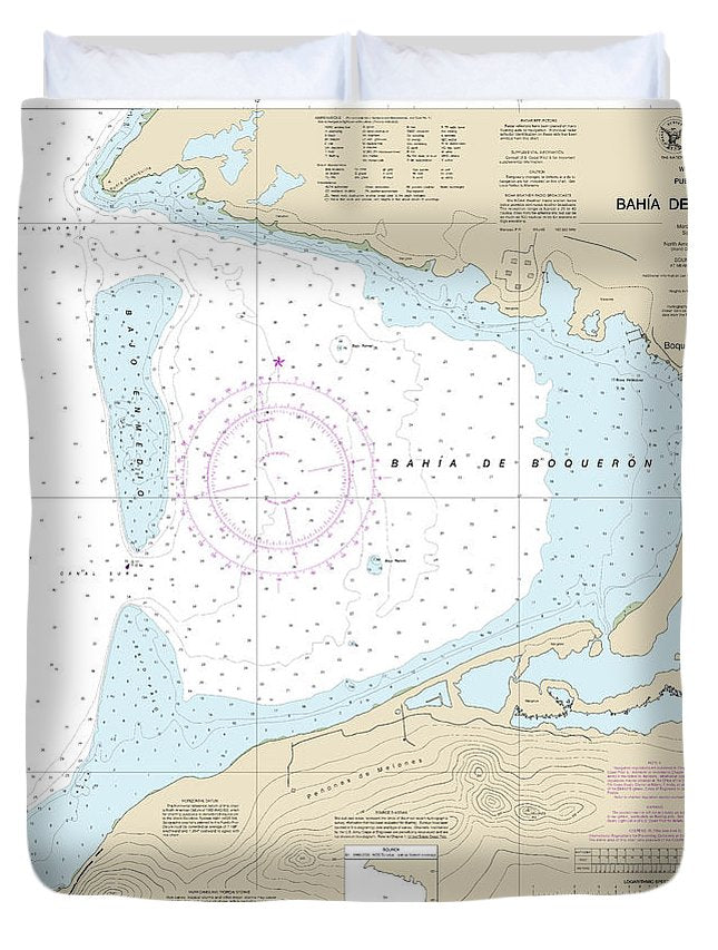 Nautical Chart-25675 Bahia De Boqueron - Duvet Cover