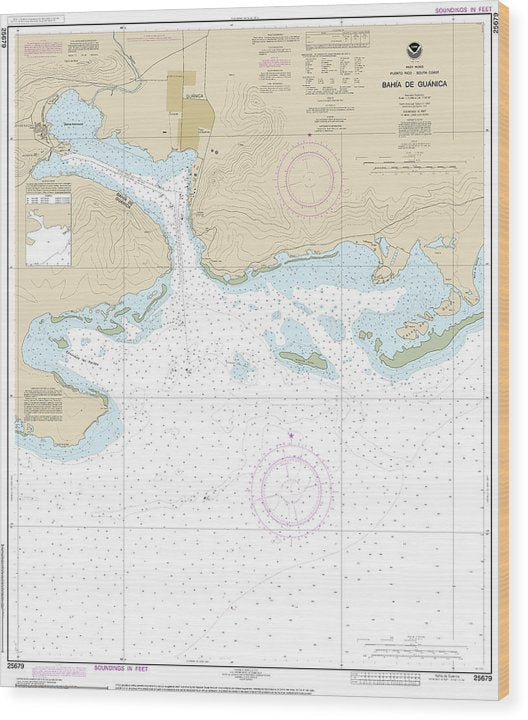 Nautical Chart-25679 Bahia De Guanica Wood Print