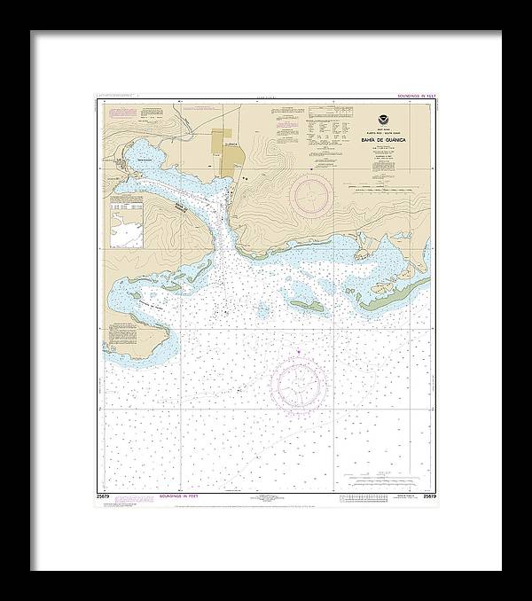 Nautical Chart-25679 Bahia De Guanica - Framed Print