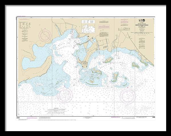 Nautical Chart-25681 Bahia De Guayanilla-bahia De Tallaboa - Framed Print