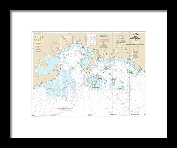 Nautical Chart-25681 Bahia De Guayanilla-bahia De Tallaboa - Framed Print