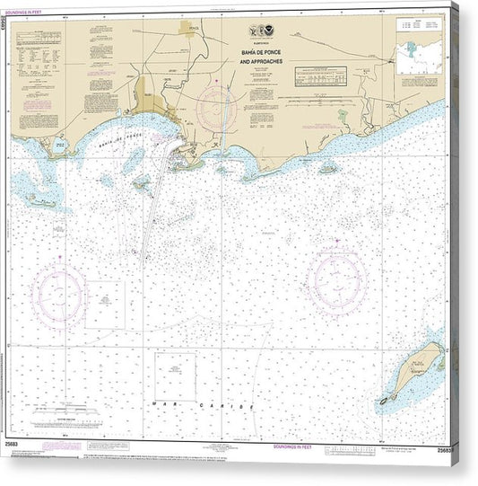 Nautical Chart-25683 Bahia De Ponce-Approaches  Acrylic Print