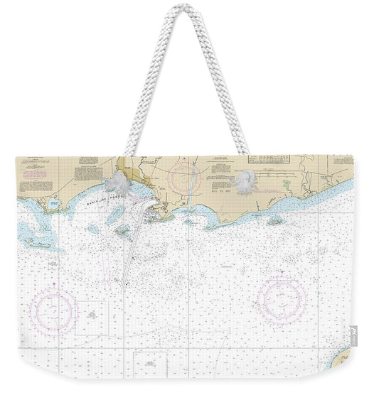 Nautical Chart-25683 Bahia De Ponce-approaches - Weekender Tote Bag