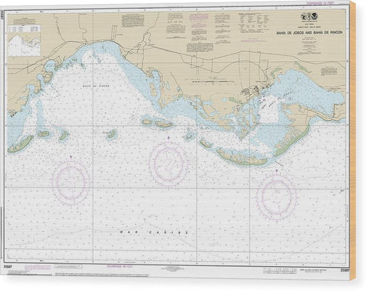 Nautical Chart-25687 Bahia De Jobos-Bahia De Rincon Wood Print