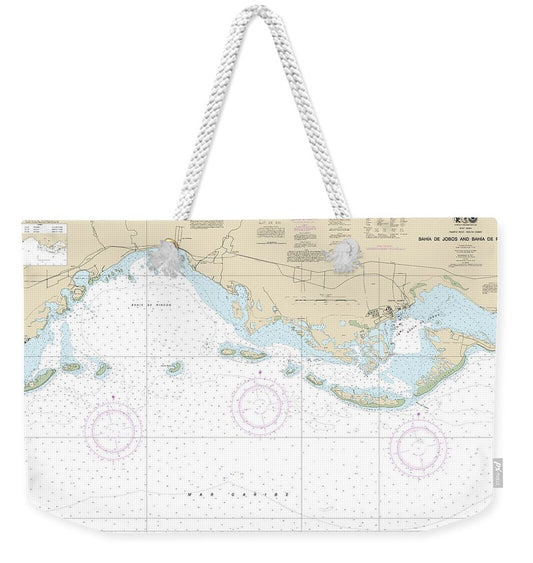 Nautical Chart-25687 Bahia De Jobos-bahia De Rincon - Weekender Tote Bag