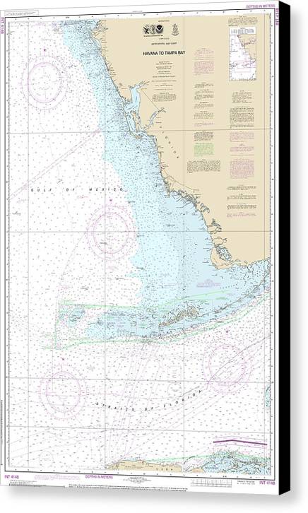 Nautical Chart-4148 Havana-tampa Bay - Canvas Print