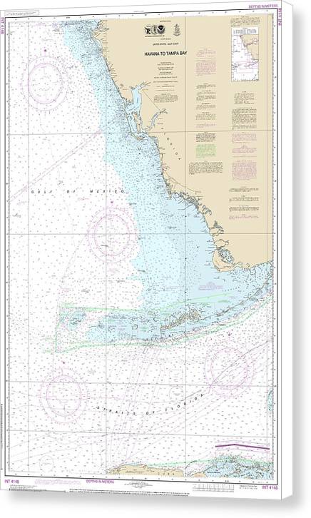 Nautical Chart-4148 Havana-tampa Bay - Canvas Print