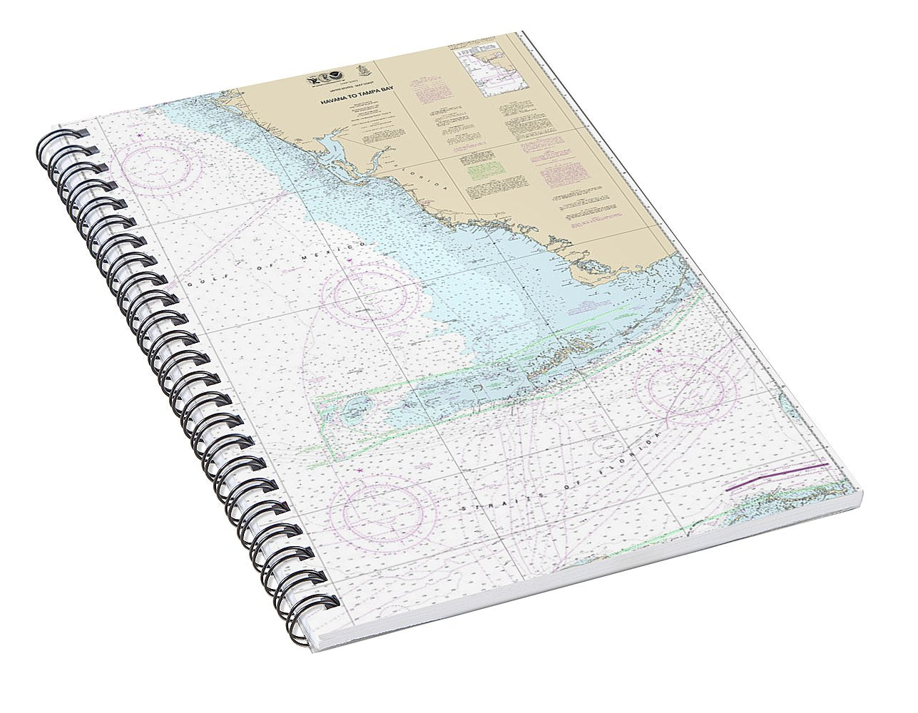 Nautical Chart-4148 Havana-tampa Bay - Spiral Notebook