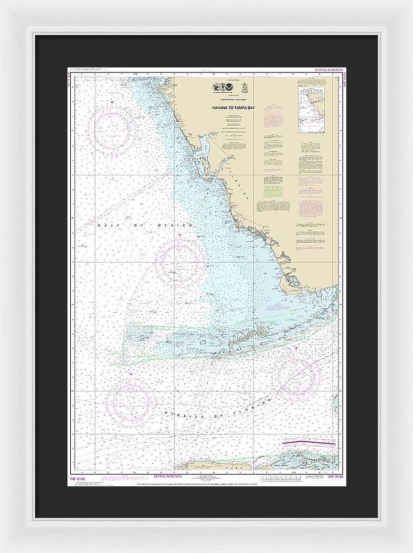 Nautical Chart-4148 Havana-tampa Bay - Framed Print