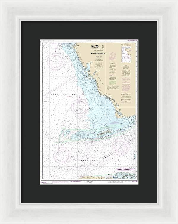 Nautical Chart-4148 Havana-tampa Bay - Framed Print