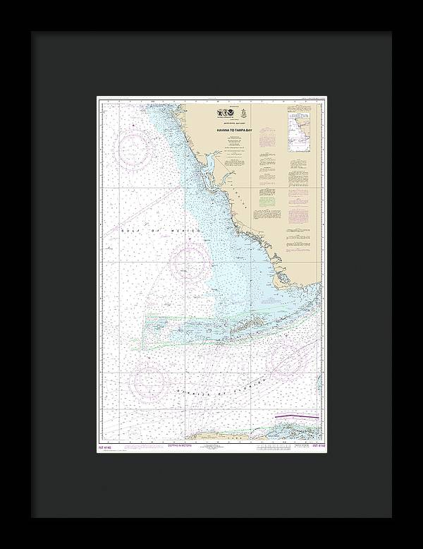 Nautical Chart-4148 Havana-tampa Bay - Framed Print