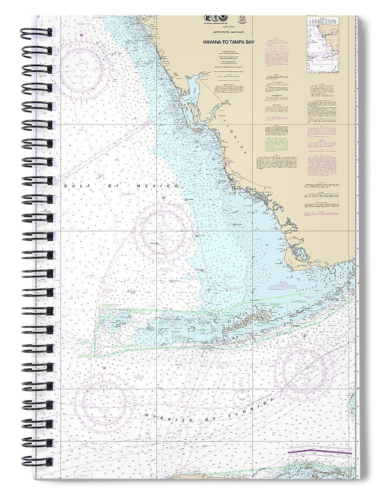 Nautical Chart 4148 Havana Tampa Bay Spiral Notebook