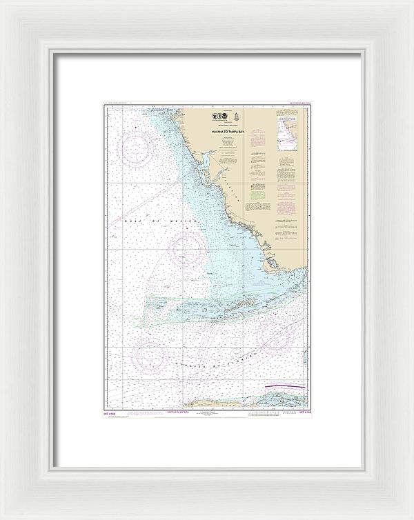 Nautical Chart-4148 Havana-tampa Bay - Framed Print