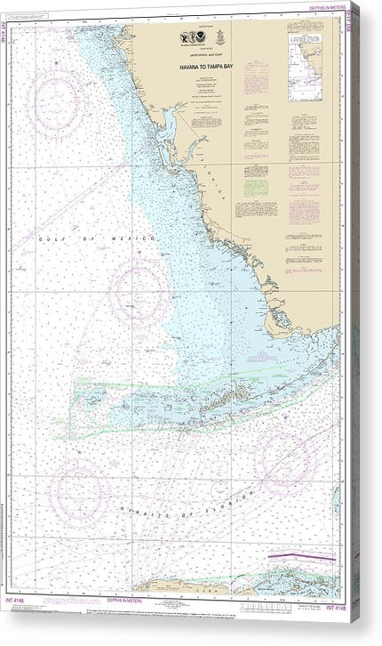 Nautical Chart-4148 Havana-Tampa Bay  Acrylic Print
