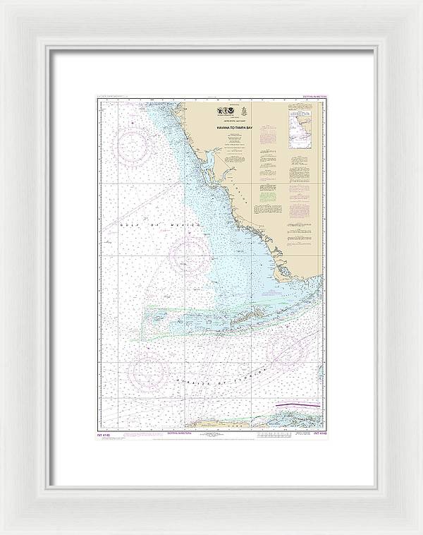 Nautical Chart-4148 Havana-tampa Bay - Framed Print