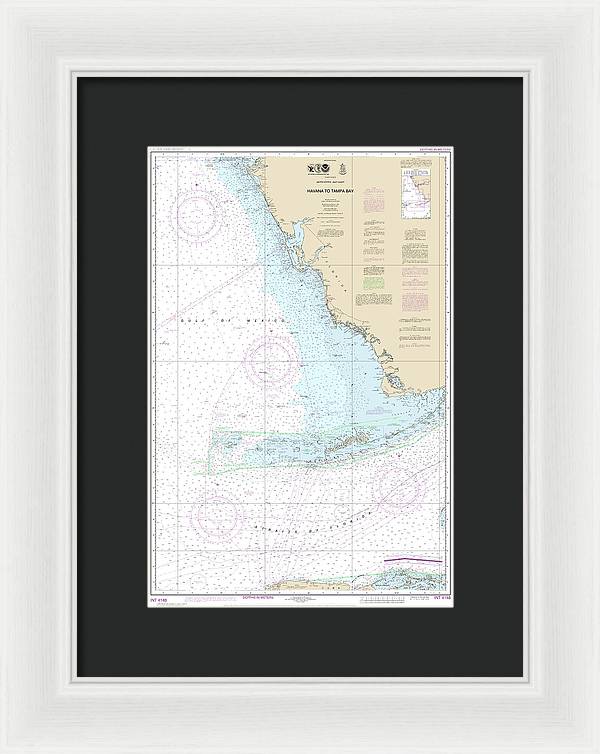 Nautical Chart-4148 Havana-tampa Bay - Framed Print