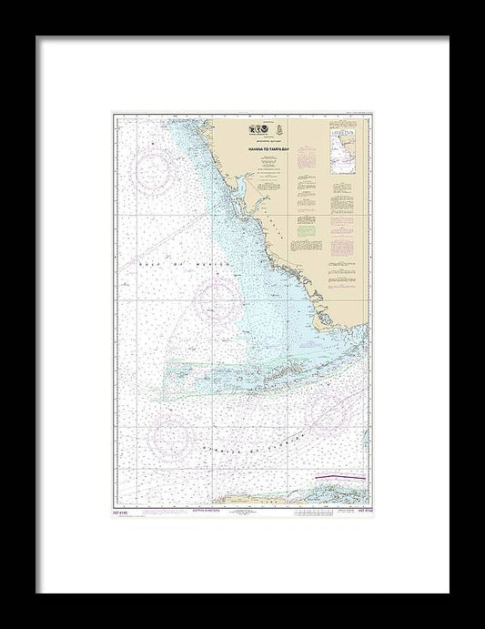 Nautical Chart-4148 Havana-tampa Bay - Framed Print