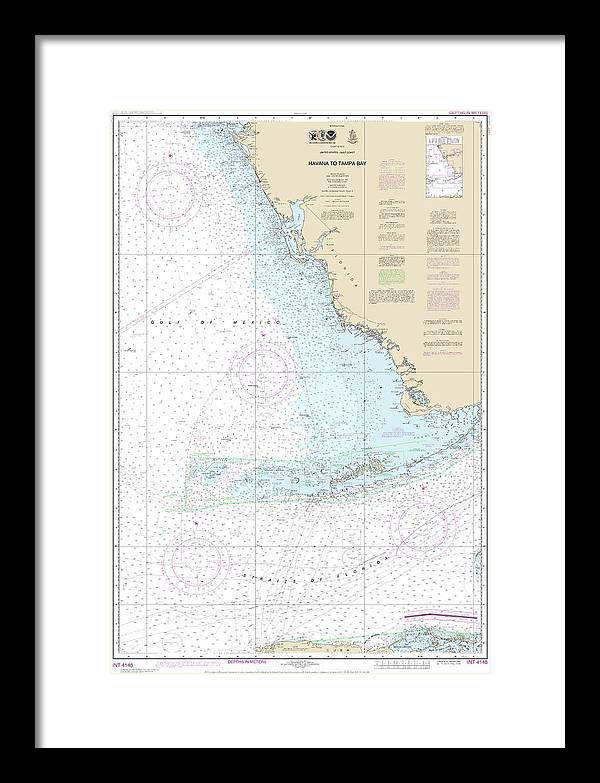 Nautical Chart-4148 Havana-tampa Bay - Framed Print