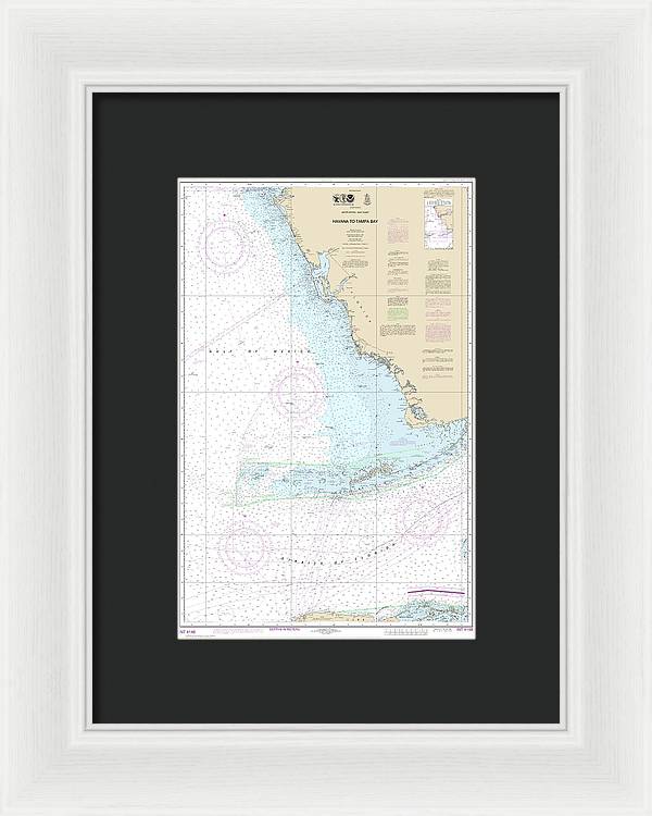 Nautical Chart-4148 Havana-tampa Bay - Framed Print