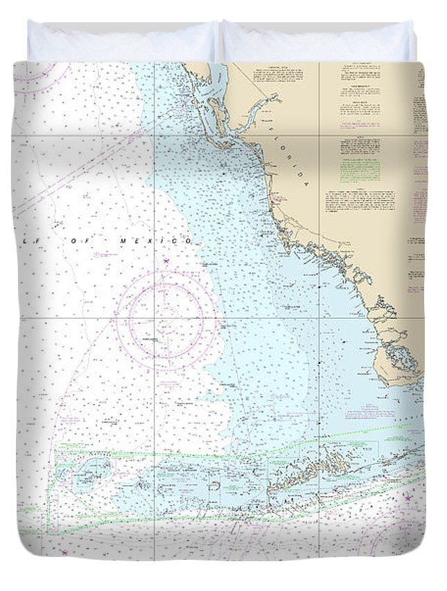 Nautical Chart-4148 Havana-tampa Bay - Duvet Cover