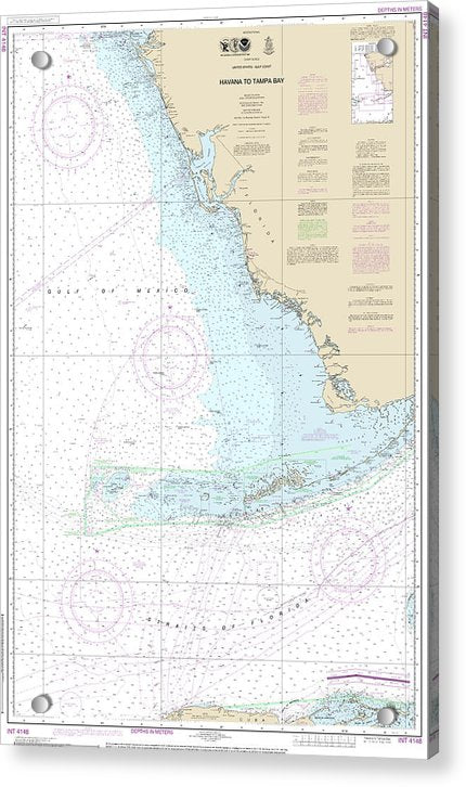 Nautical Chart-4148 Havana-tampa Bay - Acrylic Print