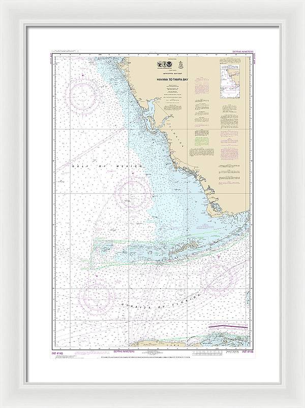 Nautical Chart-4148 Havana-tampa Bay - Framed Print