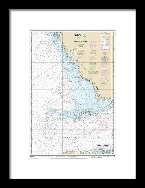 Nautical Chart-4148 Havana-tampa Bay - Framed Print