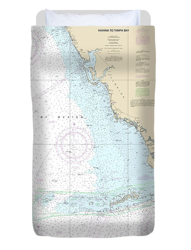 Nautical Chart-4148 Havana-tampa Bay - Duvet Cover