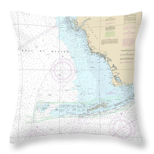 Nautical Chart-4148 Havana-tampa Bay - Throw Pillow