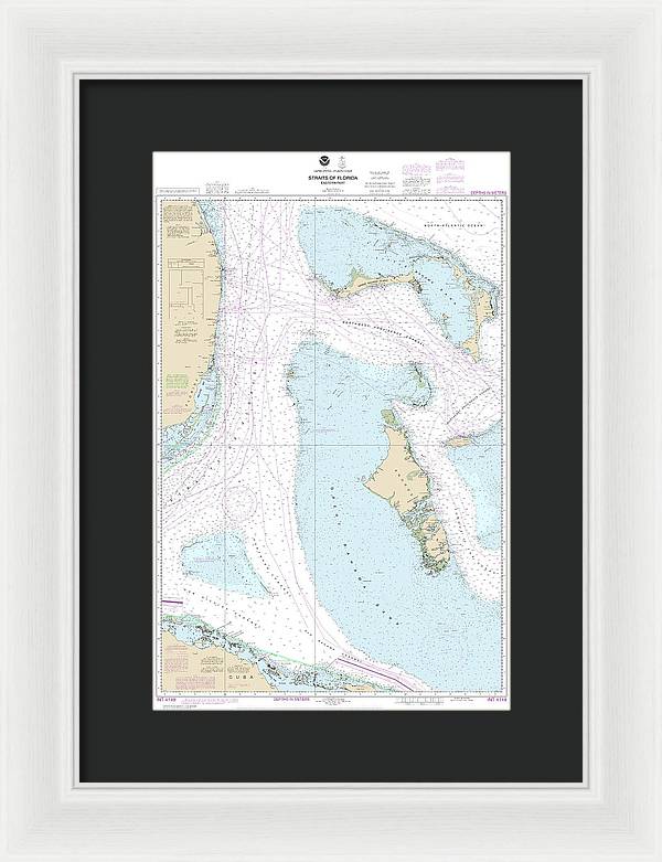 Nautical Chart-4149 Straits-florida – Eastern Part - Framed Print