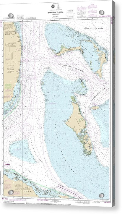 Nautical Chart-4149 Straits-florida – Eastern Part - Acrylic Print