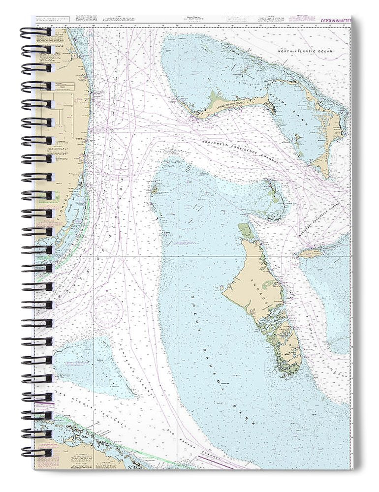 Nautical Chart 4149 Straits Florida “ Eastern Part Spiral Notebook