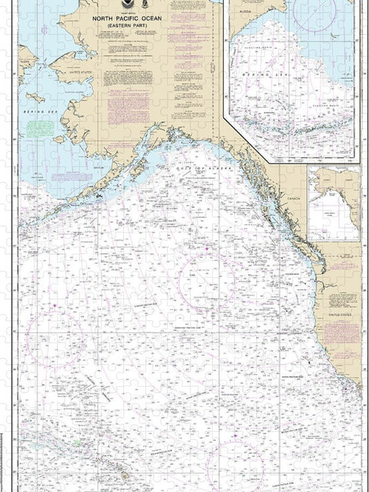 Nautical Chart 50 North Pacific Ocean (Eastern Part) Bering Sea Continuation Puzzle