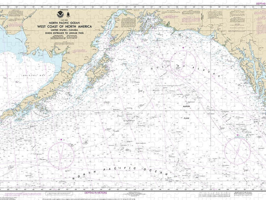 Nautical Chart 500 West Coast North America Dixon Ent Unimak Pass Puzzle