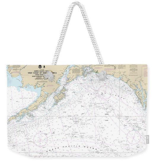 Nautical Chart-500 West Coast-north America Dixon Ent-unimak Pass - Weekender Tote Bag