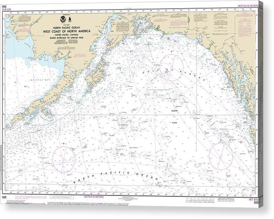 Nautical Chart-500 West Coast-North America Dixon Ent-Unimak Pass  Acrylic Print