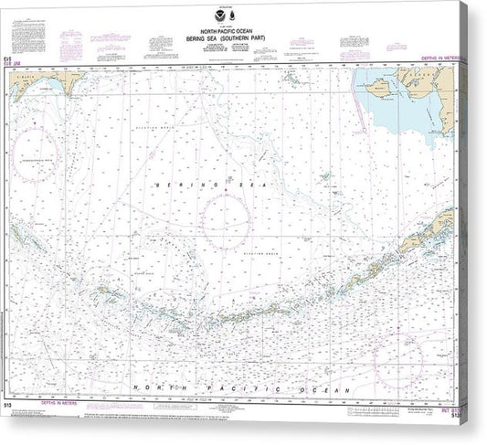 Nautical Chart-513 Bering Sea Southern Part  Acrylic Print