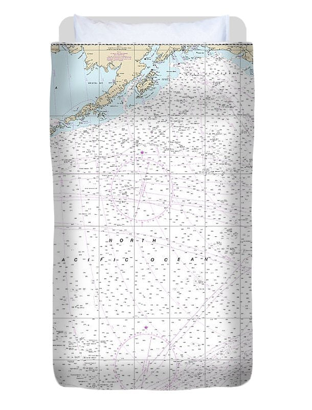 Nautical Chart-530 North America West Coast San Diego-aleutian Islands-hawaiian Islands - Duvet Cover