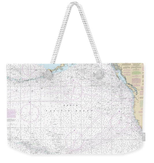 Nautical Chart-530 North America West Coast San Diego-aleutian Islands-hawaiian Islands - Weekender Tote Bag