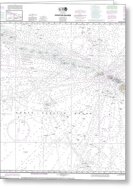 Nautical Chart-540 Hawaiian Islands - Greeting Card