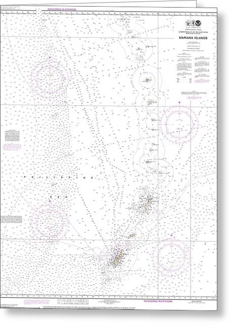 Nautical Chart-81004 Commonwealth-the Northern Mariana Islands - Greeting Card